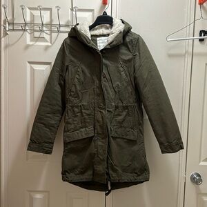Green Winter Coat with removable inside layer